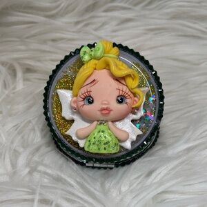 Cute Fairy Tinker bell compact mirror  with Glitter